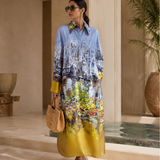 Golden Hour Silk Shirt Dress